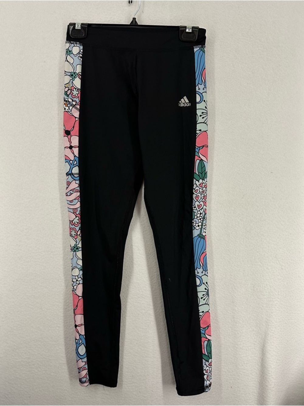 Adidas Athletic Floral Leggings‎ Girls XL Black